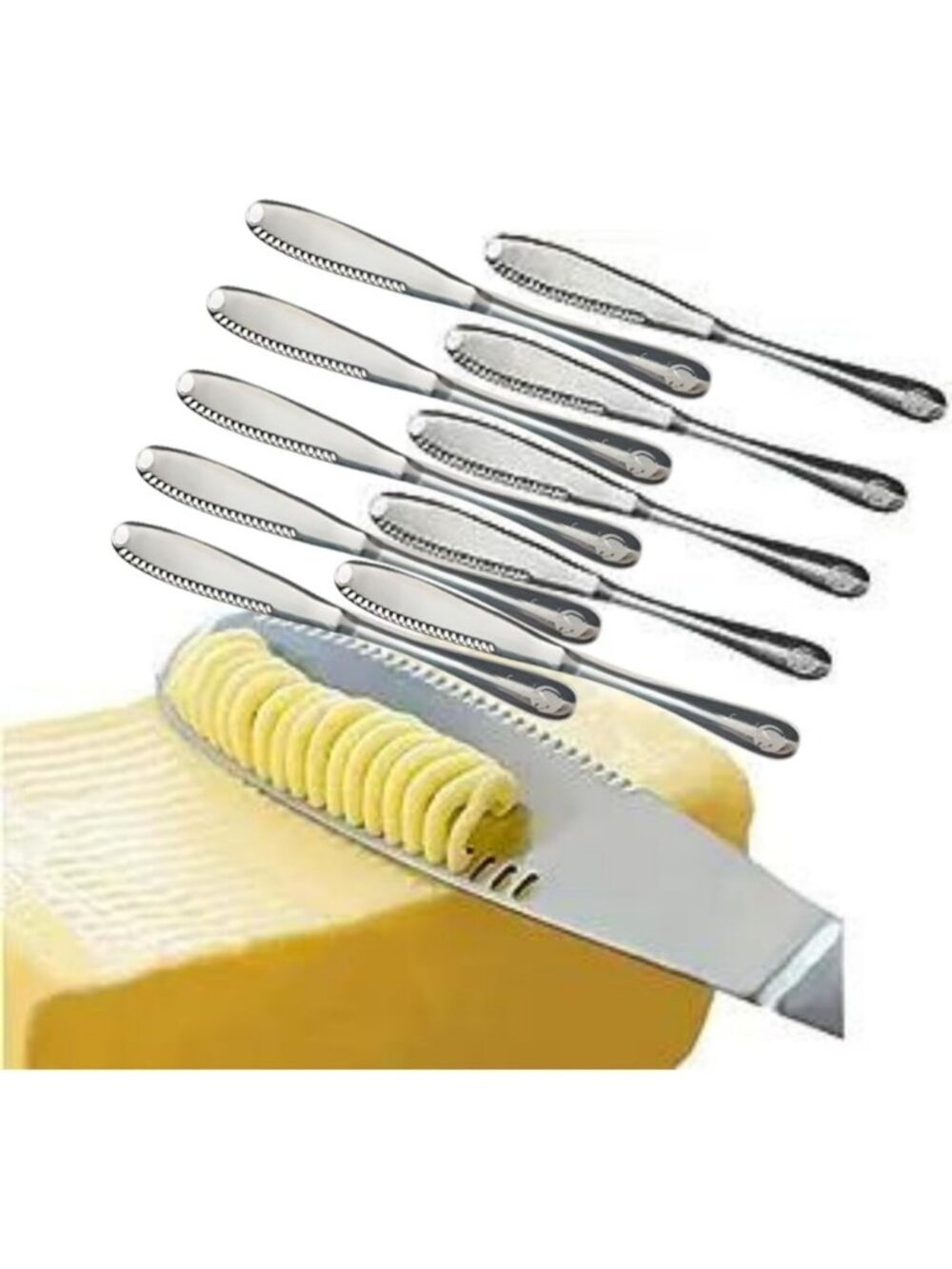 3-in-1 Stainless Steel Butter Spreader & Knife Set - Kitchen Gadgets (10 Pack)